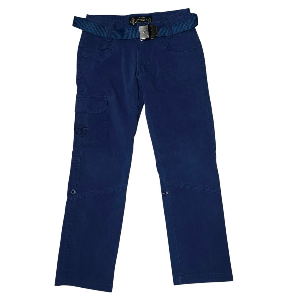 Girls Cub Scout navy blue uniform roll up pants size 5/6. XS with belt